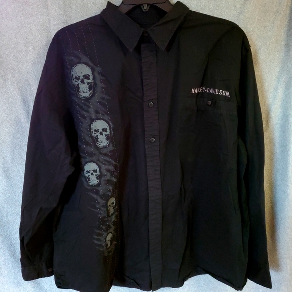 Harley-Davidson Other - Harley Skull Long Sleeve Button Down